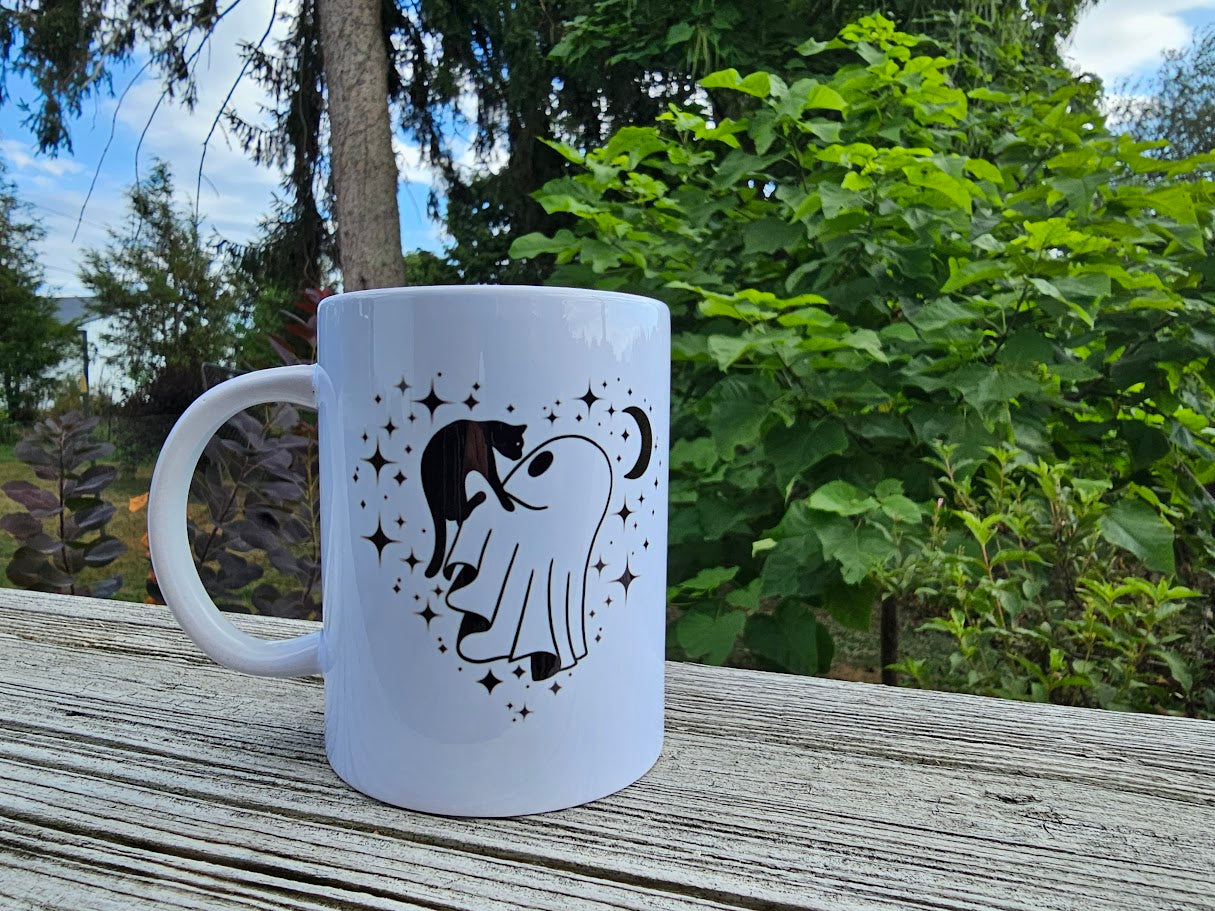 Halloween love cat mug!