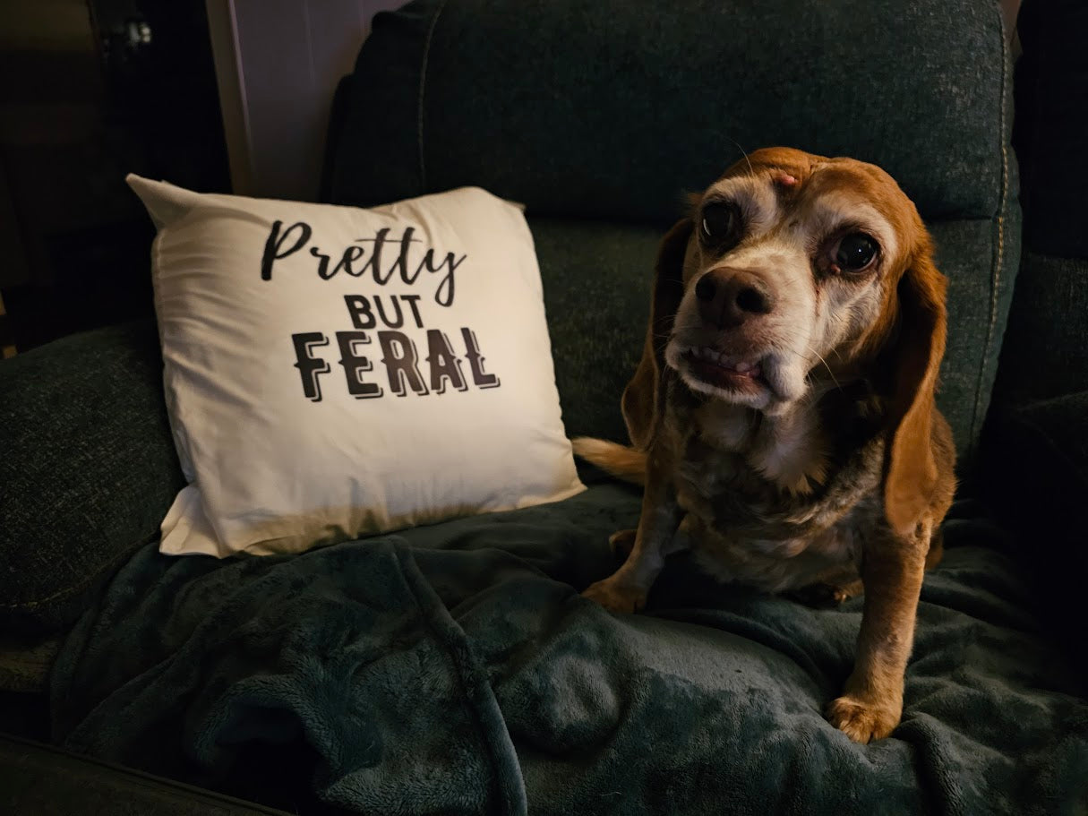 Pretty But Feral Throw Pillow 18x18