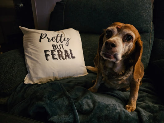 Pretty But Feral Throw Pillow 18x18